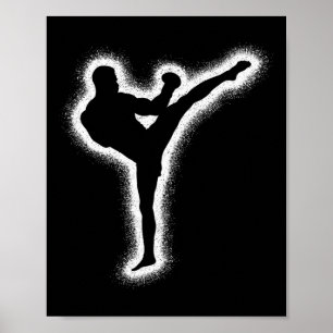 Muay Thai kampsport kickboxare barn pojkar män Kic Poster