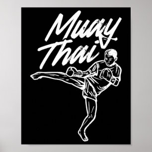 Muay Thai kampsport Utövare Fighting Martial Ar Poster
