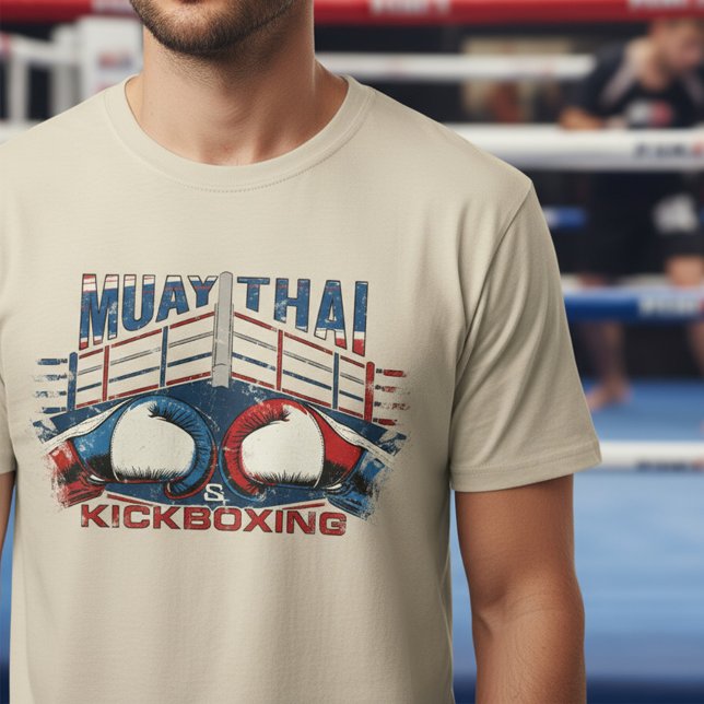 Muay Thai & Kickboxing – Grunge Handske Design T Shirt (Skapare uppladdad)