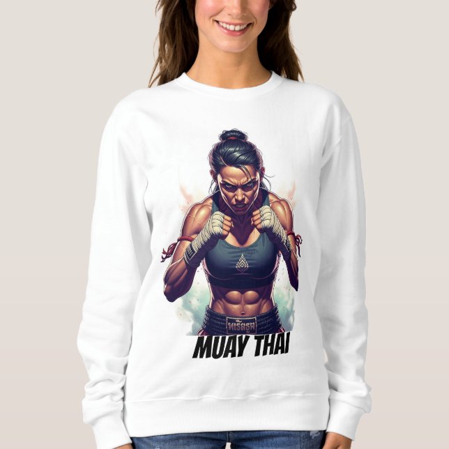 Muay Thai Kickboxing Martial Arts T Shirt (Framsida)