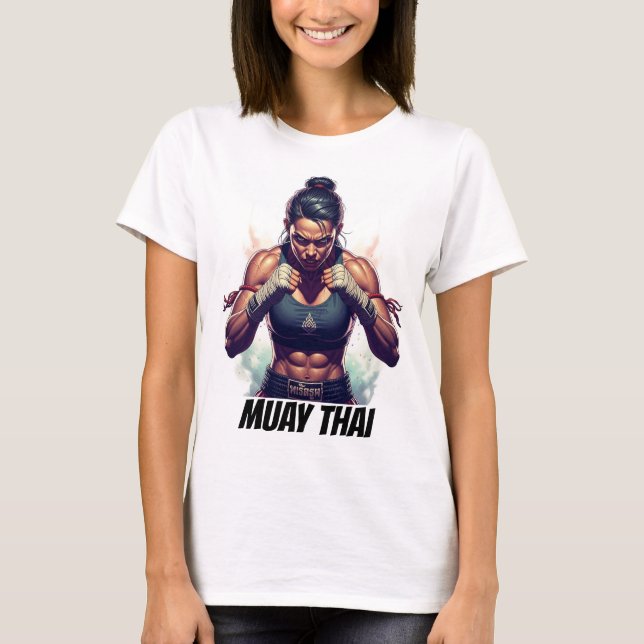 Muay Thai Kickboxing Martial Arts T Shirt (Framsida)