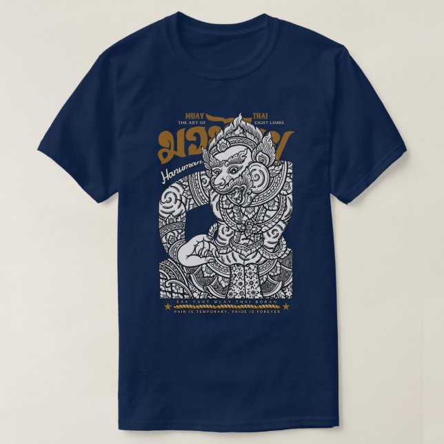 Muay Thai Kickboxing Tattoo Sak Yant Hanuman 1 T Shirt (Design framsida)
