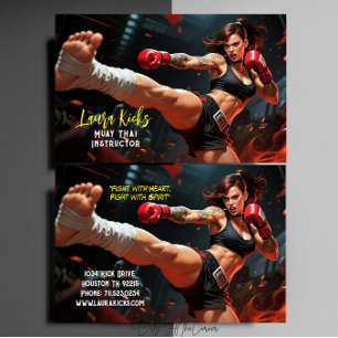 Muay Thai Kickboxning Instruktör i kampsport Visitkort