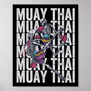 Muay Thai Kickboxning, Muay Thai Skelett, Muay Th Poster
