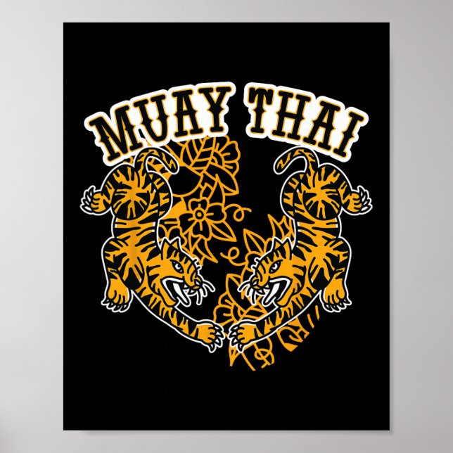 Muay Thai Kickboxning, Muay Thai Tigers, Muay Thai Poster (Framsidan)
