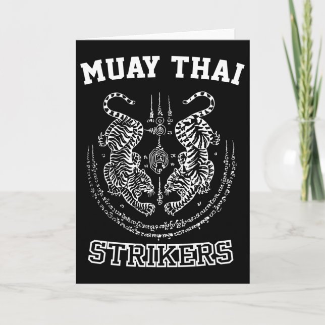 Muay Thai Kickboxning Tiger Fightare Sak Yant Mma  Kort (Framsida)