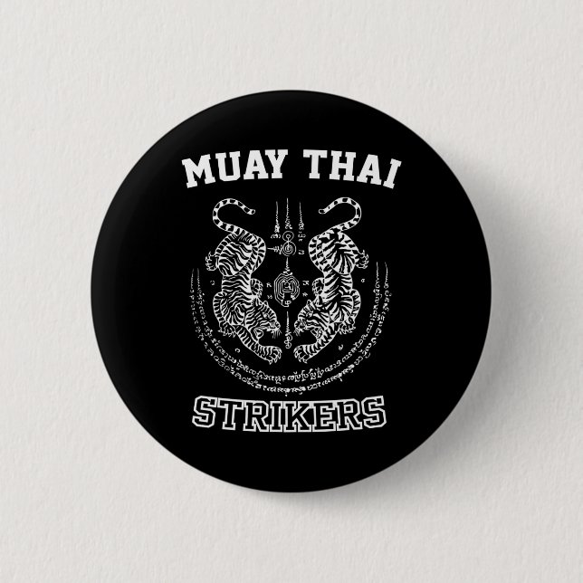 Muay Thai Kickboxning Tiger Krigare Sak Yant Mma  Knapp (Framsida)