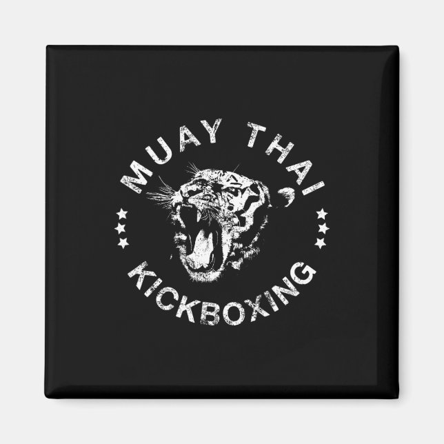 Muay Thai Kickboxning Tiger T Shirt  Magnet (Framsidan)