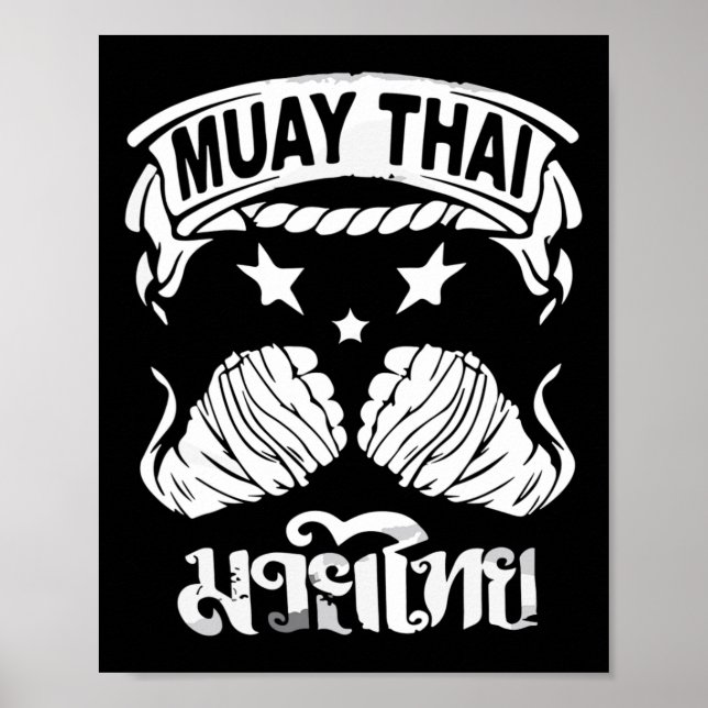 Muay Thai Kickboxning Traditionell Thailändsk Kamp Poster (Framsidan)