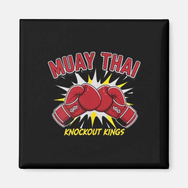 Muay Thai Knockout Kings Röd Boxnings Handske Figh Magnet (Framsidan)
