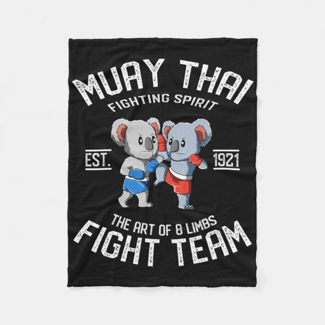 Muay Thai Koala Fight Team - Nak Muay, kickboxning Fleecefilt (Framsidan)