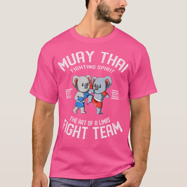 Muay Thai Koala Thai Boxing and Kickboxing T Shirt (Framsida)