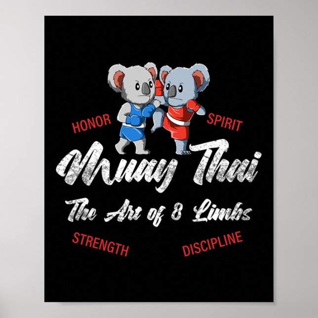 Muay Thai Koala Thaiboxning Och Kickboxning  Poster (Framsidan)