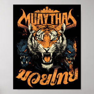 Muay Thai-krigare Vintage Tiger Muay Thai Poster