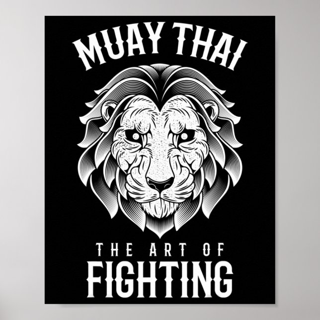 Muay Thai Lion - Thailändsk boxning och kickboxnin Poster (Framsidan)