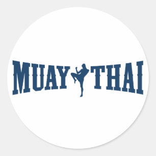 Muay Thai Logotyp Runt Klistermärke