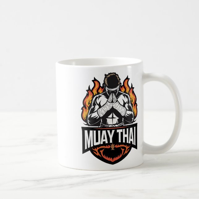 Muay Thai-logotyp - thaiboxningskämpe  Kaffemugg (Höger)
