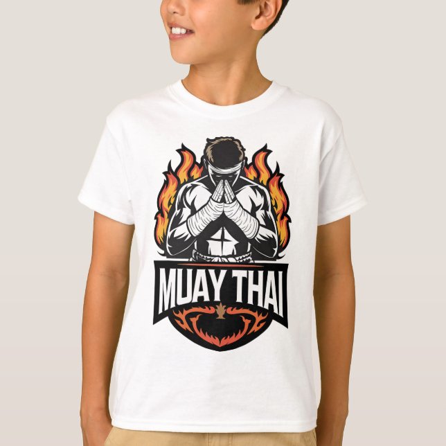 Muay Thai-logotyp - thaiboxningskämpe  T Shirt (Framsida)