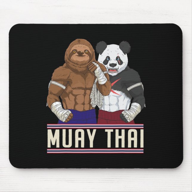 Muay Thai Lutfågel Panda Kickboxningskämpe  Musmatta (Framsidan)