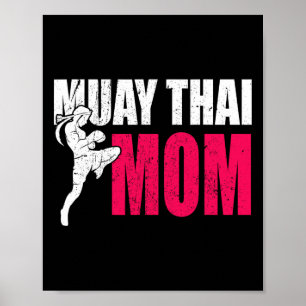Muay Thai Mamma Present Kvinnor Boxning Kickboxnin Poster