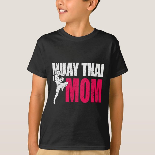 Muay Thai Mamma Present Kvinnor Boxning Kickboxnin T Shirt (Framsida)