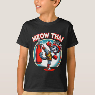 Muay Thai Martial Art Thai Boxing Cat Meow Thai Fo T Shirt