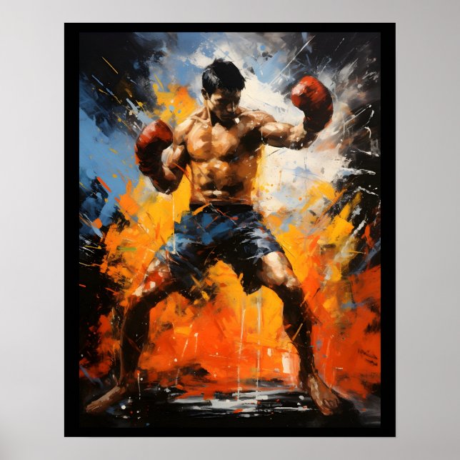 Muay Thai Martial Arts Boxer Combat Sport Poster (Framsidan)