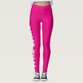 Muay Thai Martial Arts Bright Rosa and White Leggings