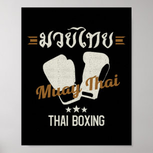 Muay Thai Martial Arts Thai Boxing Coach Älskare G Poster