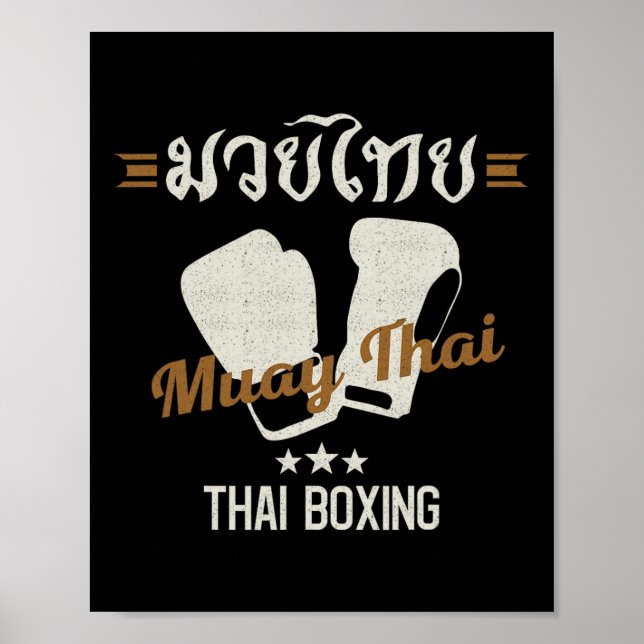 Muay Thai Martial Arts Thai Boxing Coach Älskare G Poster (Framsidan)