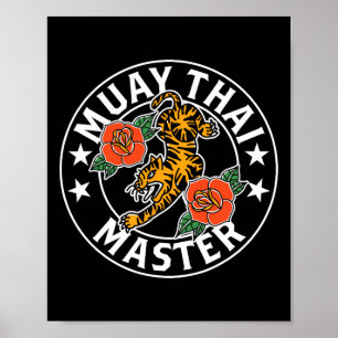 Muay Thai Mästare Fighter Boxning Hobby Kampsport Poster