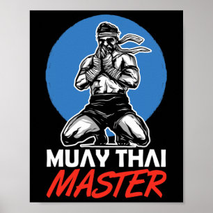 Muay Thai Mästare Hobby Kampsport Boxning Fighter Poster