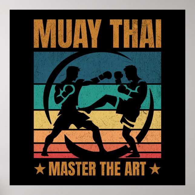 Muay Thai Master The Art Boxer Boxing Practitioner Poster (Framsidan)