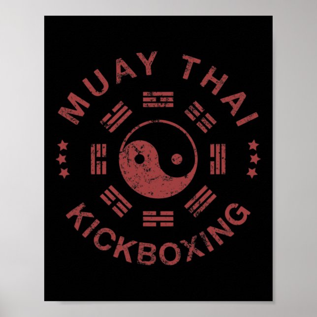 Muay Thai Mixed Martial Arts Kickboxning  Poster (Framsidan)