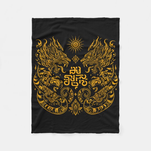 Muay Thai Mma Fight Tattoo Twin Tiger Kickboxing T Fleecefilt (Framsidan)