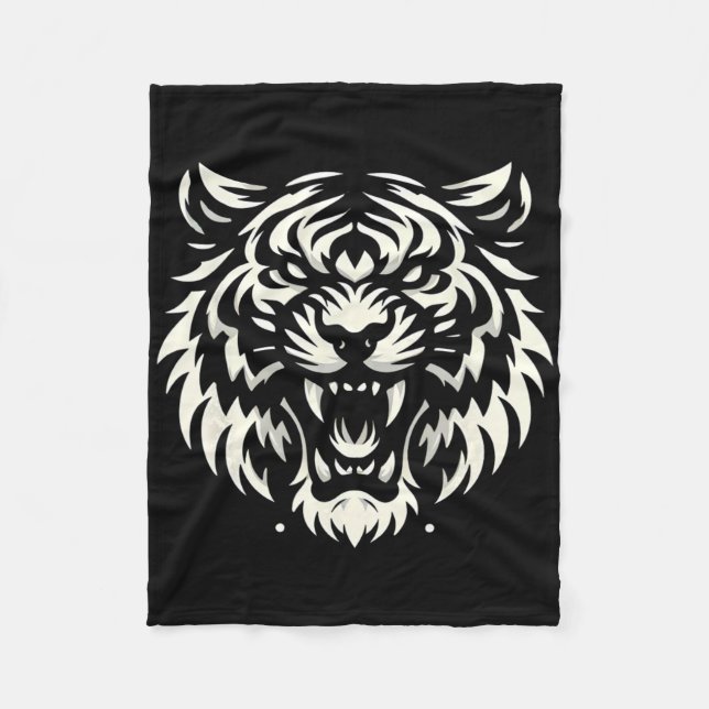 Muay Thai Mma Fight Tatuerad Tiger Roar Kickboxnin Fleecefilt (Framsidan)
