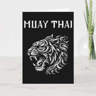 Muay Thai Mma Fight Tatuerad Tiger Roar Kickboxnin Kort