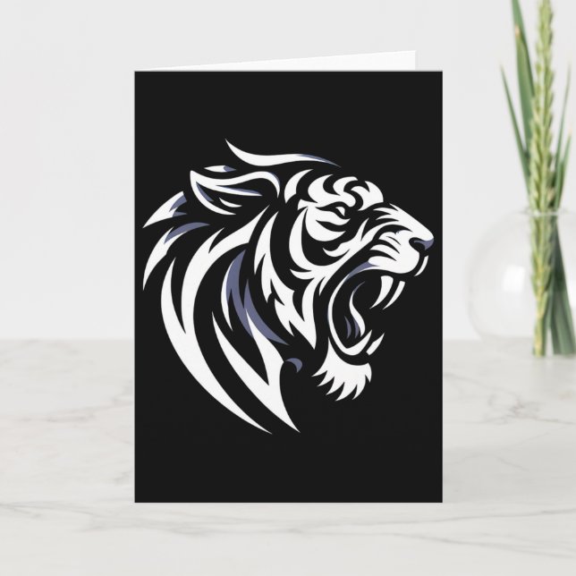 Muay Thai Mma Fight Tatuerad Tiger Roar Kickboxnin Kort (Framsida)