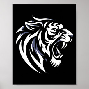 Muay Thai Mma Fight Tatuerad Tiger Roar Kickboxnin Poster