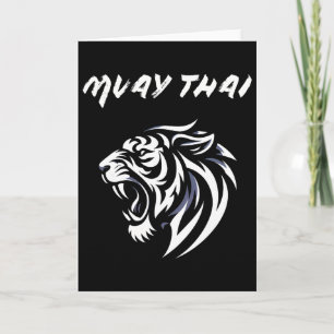 Muay Thai Mma Fight Tatuerings Tiger Roar Kickboxi Kort