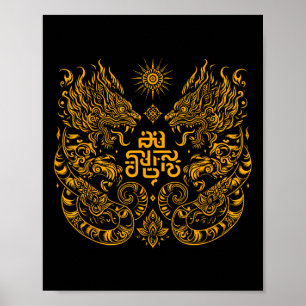 Muay Thai Mma Fight Tatuerings Tvilling Tiger Kick Poster