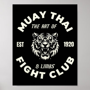 Muay Thai Mma Fight Tatueringskonst Tiger 8 Extrem Poster