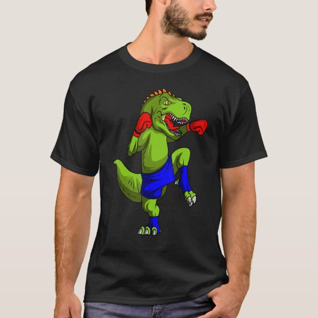 Muay Thai Mma Fighter Rex Mixed Martial Combat Box T Shirt (Framsida)