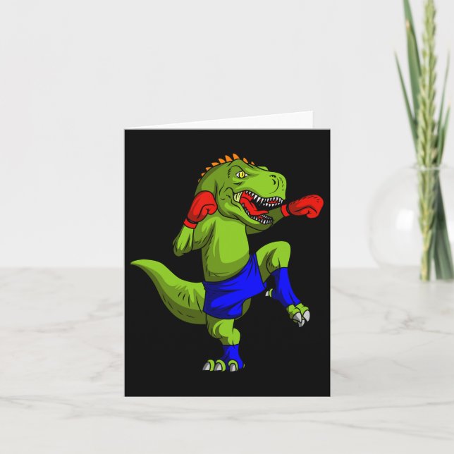Muay Thai Mma Fighter T-rex Mixed Martial Art Comb Kort (Framsida)
