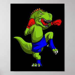 Muay Thai Mma Fighter T-rex Mixed Martial Art Comb Poster
