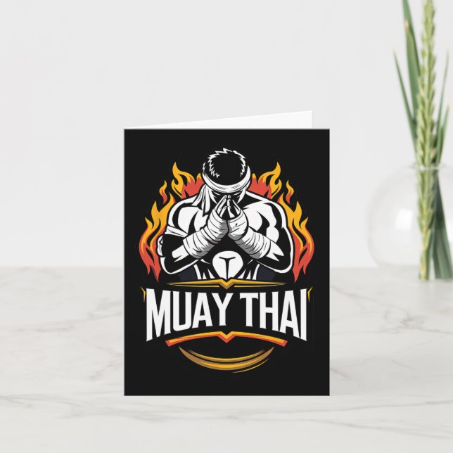 Muay Thai Mma Thai Boxing Fighter Kort (Framsida)