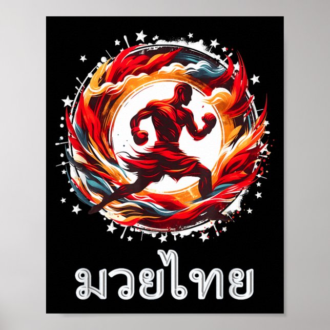 Muay Thai MMA Thaiboxning Kickboxning De åtta limm Poster (Framsidan)
