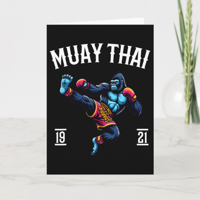 Muay Thai Monkey - Kickboxing And Monkey Thai Boxi Kort (Framsida)