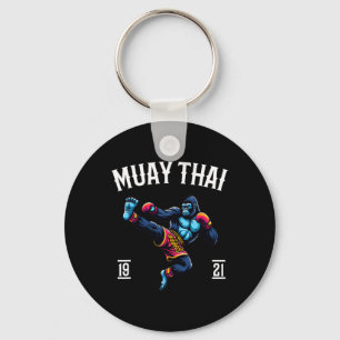 Muay Thai Monkey - Kickboxning Och Monkey Thai Box Nyckelring