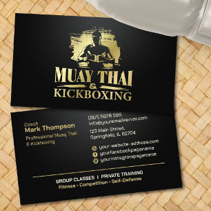 Muay Thai och Kickboxing Coach - Black och Guld Visitkort